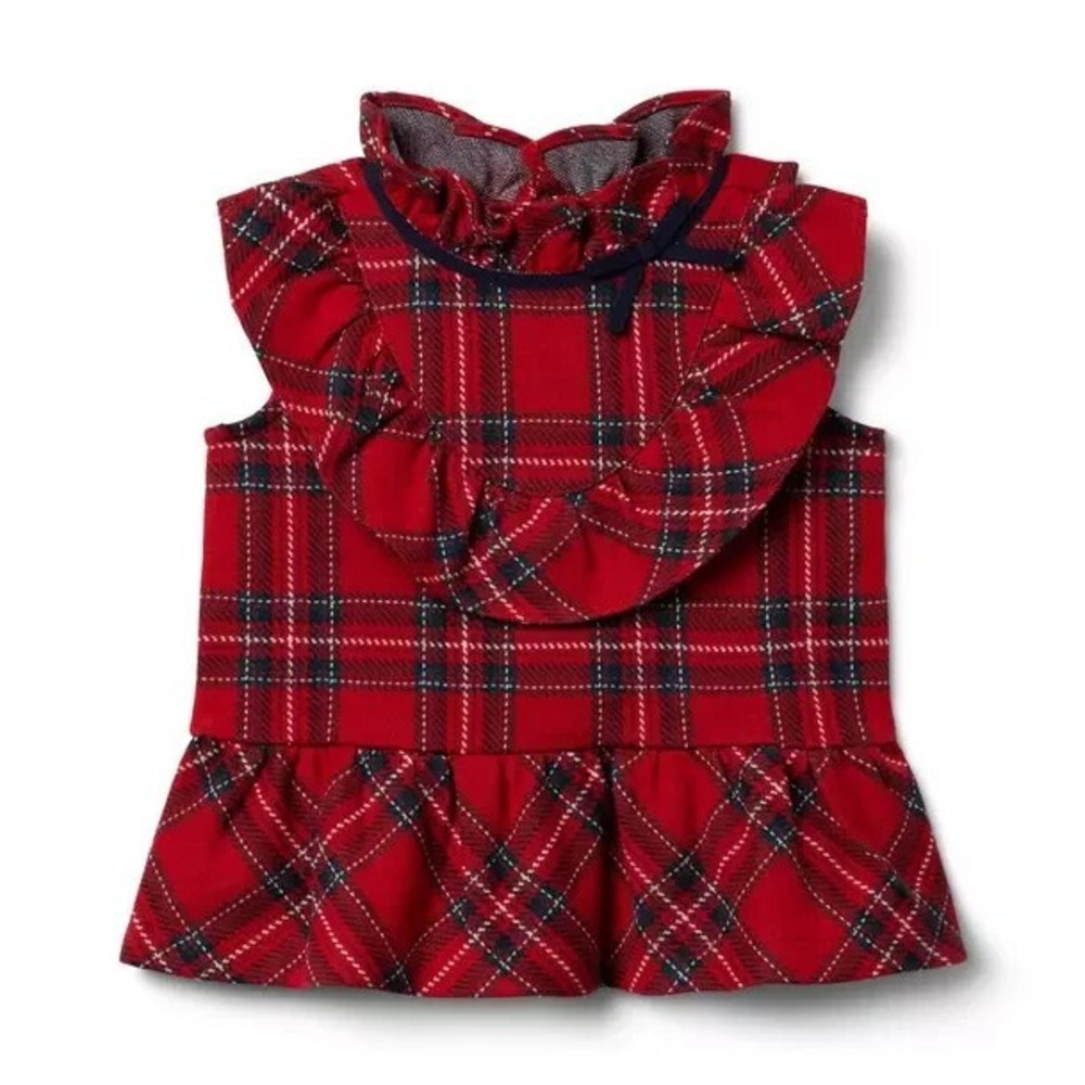 Janie and‎ Jack Tartan Ruffle Peplum Top Girls Size 4